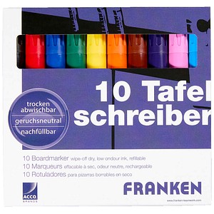 FRANKEN Whiteboard-Marker farbsortiert 2,0 - 6,0 mm, 10 St.