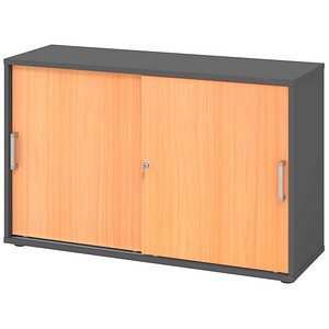 HAMMERBACHER Schiebetürenschrank 1752S, V1752S/G/6/CE buche, grafit 1 Fachboden 120,0 x 40,0 x 74,8 cm