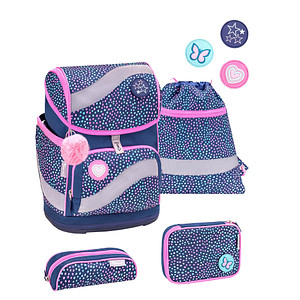 BELMIL® Schulranzen-Set Smarty Amazing Polka Kunstfaser blau