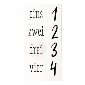 Rayher Bastelset Adventszahlen Transferfolie Zahlen 1 - 4 transparent/schwarz