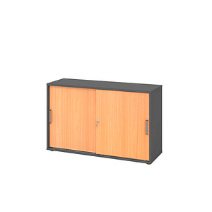 HAMMERBACHER Schiebetürenschrank 1752S, V1752S/G/6/SG buche, grafit 1 Fachboden 120,0 x 40,0 x 74,8 cm