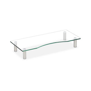 relaxdays Monitorständer silber, transparent