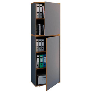 VCM my office Aktenschrank Salia, 920802 anthrazit, honig-eiche 4 Fachböden 60,0 x 32,0 x 182,7 cm