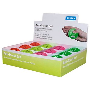 RUSSKA Antistressball 3 x orange, 3 x gelb, 3 x pink, 3 x grün, Ø 6,0 cm, 12 St.