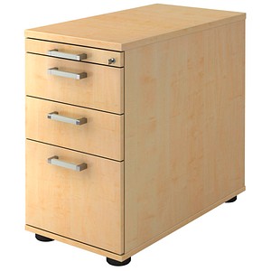 HAMMERBACHER Solid Standcontainer ahorn 4 Auszüge Stahl-Bügelgriff chrom, gebürstet 42,8 x 80,0 x 72,0 - 76,0 cm