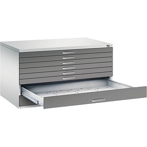 CP 7200 Planschrank lichtgrau, stahlgrau 8 Schubladen 135,0 x 96,0 x 76,0 cm, 1 St.