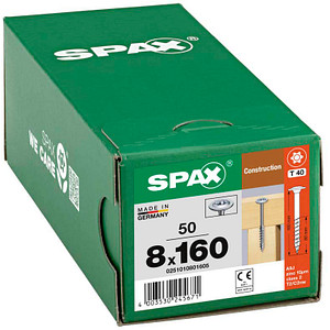 SPAX® Holzbauschrauben T40 Tellerkopf WIROX 160mm  x 8 mm, 50 St.