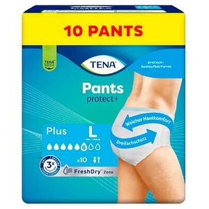 TENA Inkontinenzhosen Pants protect+ Plus L, 10 St.