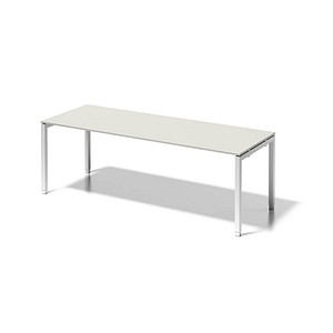 BISLEY Cito höhenverstellbarer Schreibtisch grauweiß, verkehrsweiß rechteckig, 4-Fuß-Gestell weiß 220,0 x 80,0 cm