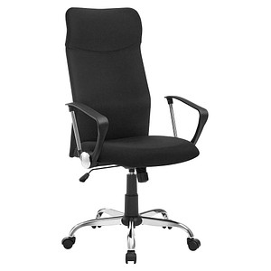 SONGMICS Bürostuhl, OBN034B01 Stoff schwarz, Gestell silber