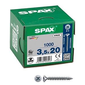 SPAX® Universalschrauben Z2 Senkkopf WIROX 1081010350205 3,5 mm x 20 mm, 1.000 St.