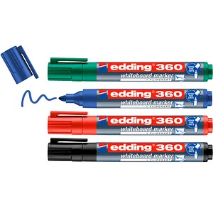 edding 360 Whiteboard-Marker farbsortiert 1,5 - 3,0 mm, 4 St.