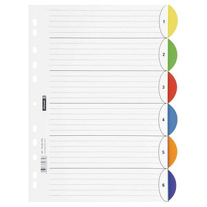 BRUNNEN Ordnerregister OFFICE TO GO DIN A4 Vollformat blanko weiß 6-teilig, 1 Satz