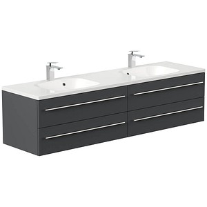 POSSEIK Waschbecken mit Unterschrank GEANT 180 grafit 180,0 x 49,6 x 44,0 cm