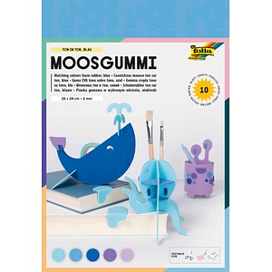 folia Moosgummi TON IN TON blau 10 Blatt