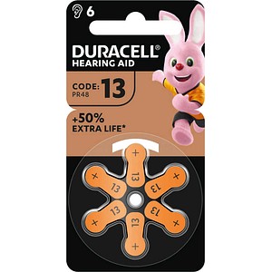 DURACELL Knopfzellen 13 AC Zink-Luft 1,45 V, 6 St.