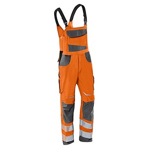 KÜBLER® unisex Warnschutz-Latzhose REFLECTIQ warnorange, anthrazit Größe 110