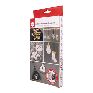 Rayher Gießformen Silikon Winter + Schablone grau