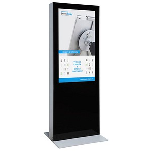 Showdown® Displays Digitale Infostele doppelseitig Infostele mit LED-Display, schwarz, 108,0 cm (43 Zoll)