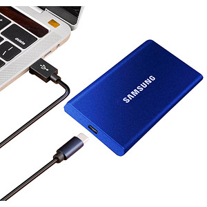 SAMSUNG Portable T7 1 TB externe SSD-Festplatte blau