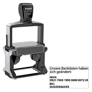 trodat Textstempel, individualisierbar 5208 selbstfärbend schwarz ohne Logo, 1 St. -  Nachträglich per Gutschein personalisieren