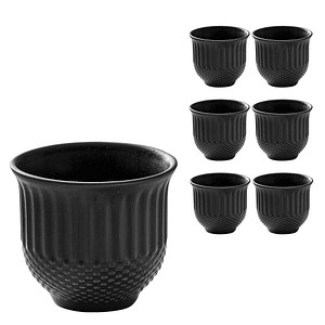 HEART & SOUL Teetassen PINE Relief coal schwarz 0,08 l, 6 St.