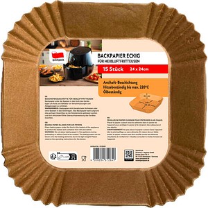 quickpack Backpapier für Heißluftfritteusen 24x24 cm eckig 15 St.