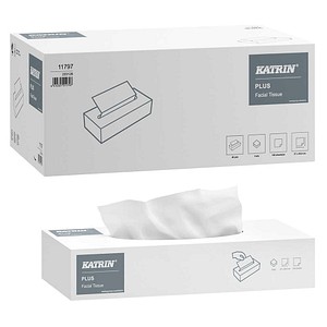 KATRIN Kosmetiktücherbox PLUS FACIAL 2-lagig weiß, 40x 100 Tücher