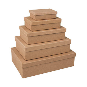 Rayher eckig Geschenkboxen-Set braun, 5 St.