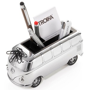 TROIKA® Stiftehalter FOREVER T1 schwarz/silberfarben Metall 4 Fächer 16,0 x 4,0 x 7,9 cm