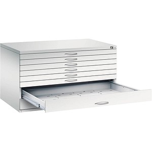 CP 7200 Planschrank lichtgrau 8 Schubladen 135,0 x 96,0 x 76,0 cm