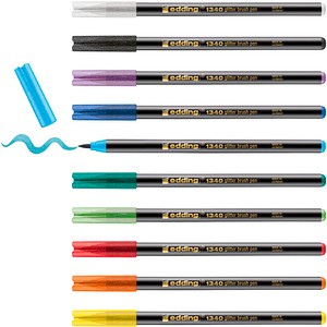 edding 1340 glitzer Brush-Pens farbsortiert, 10 St.