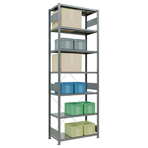 SCHULTE Schwerlastregal MULTIplus 250 12952 silber 100,0 x 50,0 x 300,0 cm