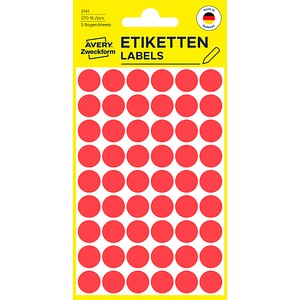 AVERY Zweckform Klebepunkte 3141 rot Ø 12,0 mm, 270 St.