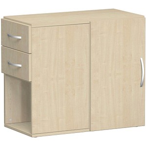 geramöbel Flex Standcontainer ahorn 2 Auszüge Stahl-Bügelgriff silber 80,0 x 42,0 x 72,0 cm