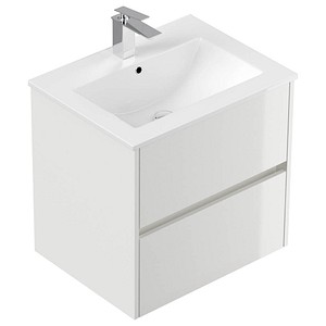 POSSEIK Waschbecken mit Unterschrank LIMES 60 weiß glanz 60,0 x 46,5 x 58,5 cm
