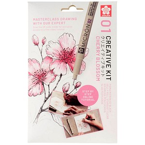 Sakura Kirschblüte Malset schwarz, 1 Set