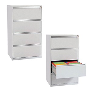 Gürkan Hängeregistraturschrank lichtgrau 4 Schubladen 76,0 x 62,0 x 132,0 cm, 1 St.