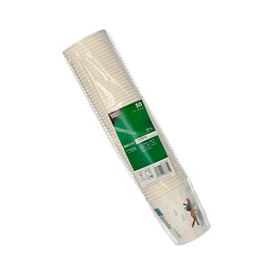 PAPSTAR Einweg-Trinkbecher Hello Winter weiß, rot, gelb 0,2 l, 50 St.