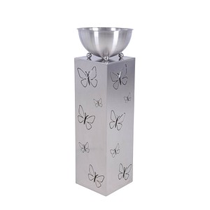 Garden Pleasure Pflanzenständer FALINA Metall silber quadratisch/rund 25,0 x 75,5 cm, 1 St.