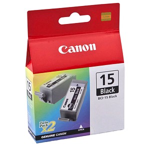 2 Canon 2x BCI-15 BK schwarz Tintenpatronen 2 Canon 2x BCI-15 BK schwarz Tintenpatronen