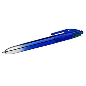 BIC 4-Farben-Kugelschreiber 4-Colours Smooth Gradient metallic blau, Schreibfarbe: schwarz, blau, rot, grün, 1 St.
