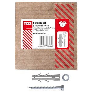 TOX BARRACUDA 013601081 Dübel mit Schrauben Ø 10 mm x 50 mm, 2 St.