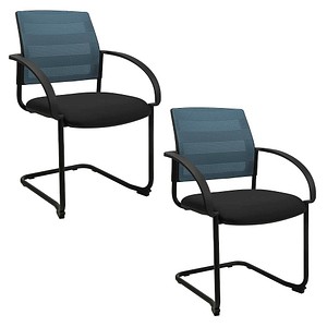 Topstar Besucherstühle AIRWORK MEETING 20 BB400BMT0CX6 petrol, schwarz Stoff, 2 St.