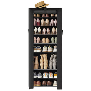 SONGMICS Stoffschrank, RXJ10H01 schwarz 58,0 x 28,0 x 160,0 cm, 1 St.