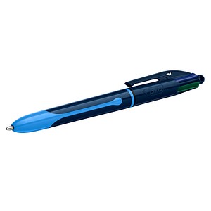 BIC 4-Farben-Kugelschreiber 4-Colours Smooth blau/hellblau, Schreibfarbe: schwarz, blau, rot, grün, 1 St.