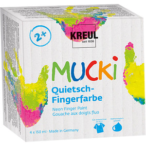 KREUL MUCKI Quietsch Fingerfarben farbsortiert, 4 St.
