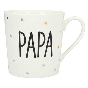 DEPESCHE Kaffeebecher mit Aufschrift: Papa weiß/gold 0,3 l, 1 St.