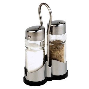 APS Salz- & Pfefferstreuer-Set transparent/silber Höhe: 13,0 cm, 1 Set