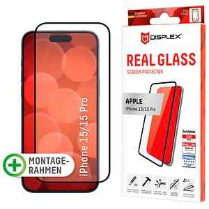 DISPLEX® Real Glass Display-Schutzglas für Apple iPhone 15, iPhone 15 Pro